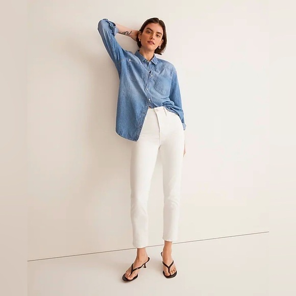 NWT MADEWELL Stovepipe Jeans Pure White 33 - Picture 1 of 13